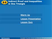 Indirect Proof and Inequalities