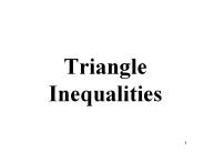 Triangle Inequalities