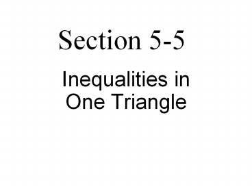 Inequalities in One Triangle