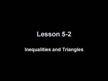 Inequalities and Triangles
