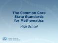 The Common Core State Standards for Mathematics PowerPoint PPT Presentation