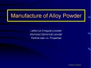 Manufacture of Alloy Powder