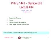 PHYS 1443-003, Fall 2002