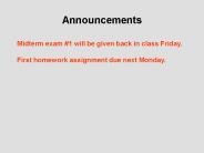 Announcements