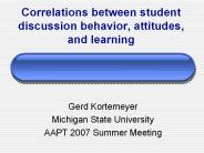 Correlations between student discussion behavior, attitudes, and learning
