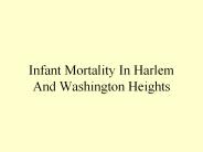 Infant Mortality In Harlem And Washington Heights