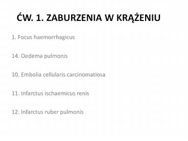 CW. 1. ZABURZENIA W KRAZENIU
