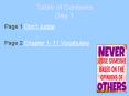 Table of Contents Day 1 PowerPoint PPT Presentation