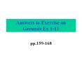 Answers to Exercise on Gerunds Ex 1-11 PowerPoint PPT Presentation