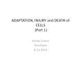 ADAPTATION, INJURY and DEATH of CELLS  (Part 1) PowerPoint PPT Presentation