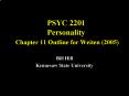 PSYC 2201 Personality Chapter 11 Outline for Weiten (2005) PowerPoint PPT Presentation