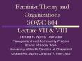 Feminist Theory and Organizations SOWO 804 Lecture VII PowerPoint PPT Presentation