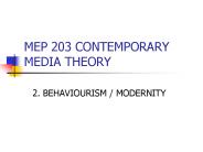 MEP 203 CONTEMPORARY MEDIA THEORY