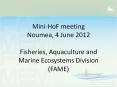 Mini-HoF meeting Noumea, 4 June 2012 Fisheries, Aquaculture and Marine Ecosystems Division (FAME) PowerPoint PPT Presentation