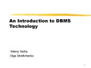 An Introduction to DBMS Technology