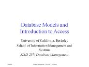 Database Models and Introduction to Access