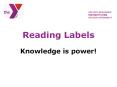 Reading Labels PowerPoint PPT Presentation