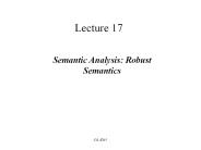 Semantic Analysis: Robust Semantics