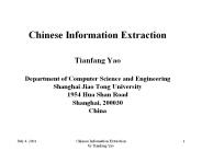 Chinese Information Extraction 