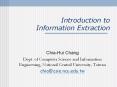 Introduction to Information Extraction PowerPoint PPT Presentation