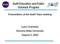Swift Education and Public Outreach Program PowerPoint PPT Presentation