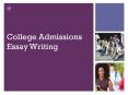 College Admissions Essay Writing PowerPoint PPT Presentation