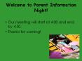 Welcome to Parent Information Night! PowerPoint PPT Presentation