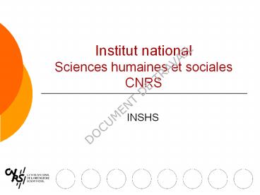 Institut national Sciences humaines et sociales CNRS