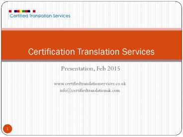 Certified Translation Services