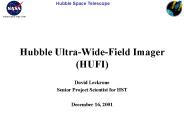 Hubble Ultra-Wide-Field Imager (HUFI)