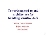 Towards an end-to-end architecture for handling sensitive data