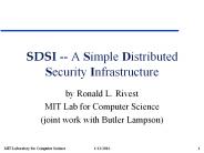 SDSI -- A Simple Distributed Security Infrastructure