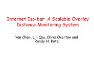 Internet Iso-bar: A Scalable Overlay Distance Monitoring System