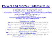 Live Packers and Movers hadapsar Pune