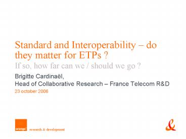 Standard and Interoperability 