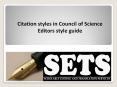 Citation styles in Council of Science Editors style guide PowerPoint PPT Presentation
