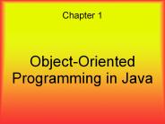 Object-Oriented Programming in Java