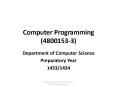 Computer Programming (4800153-3) PowerPoint PPT Presentation