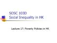SOSC 103D Social Inequality in HK PowerPoint PPT Presentation
