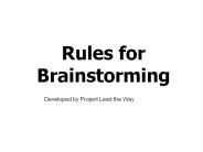 Rules for Brainstorming