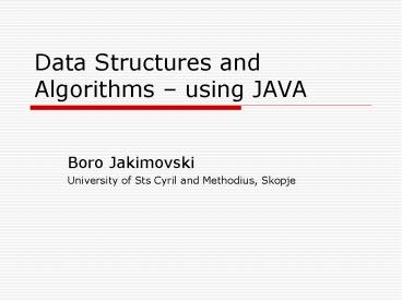 PPT – Data Structures and Algorithms PowerPoint presentation | free to ...