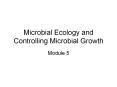 Microbial Ecology and Controlling Microbial Growth PowerPoint PPT Presentation