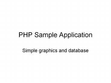 PHP Sample Application
