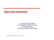 Input and Interaction