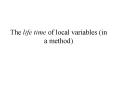 The life time of local variables (in a method) PowerPoint PPT Presentation