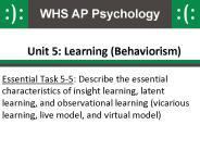 Unit 5: Learning (Behaviorism)