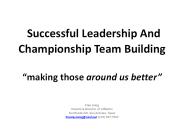 Successful Leadership And      Championship Team Building 
