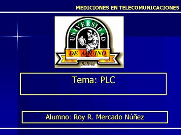 Tema: PLC