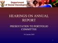HEARINGS ON ANNUAL REPORT PowerPoint PPT Presentation