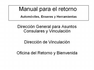 Manual para el retorno Autom